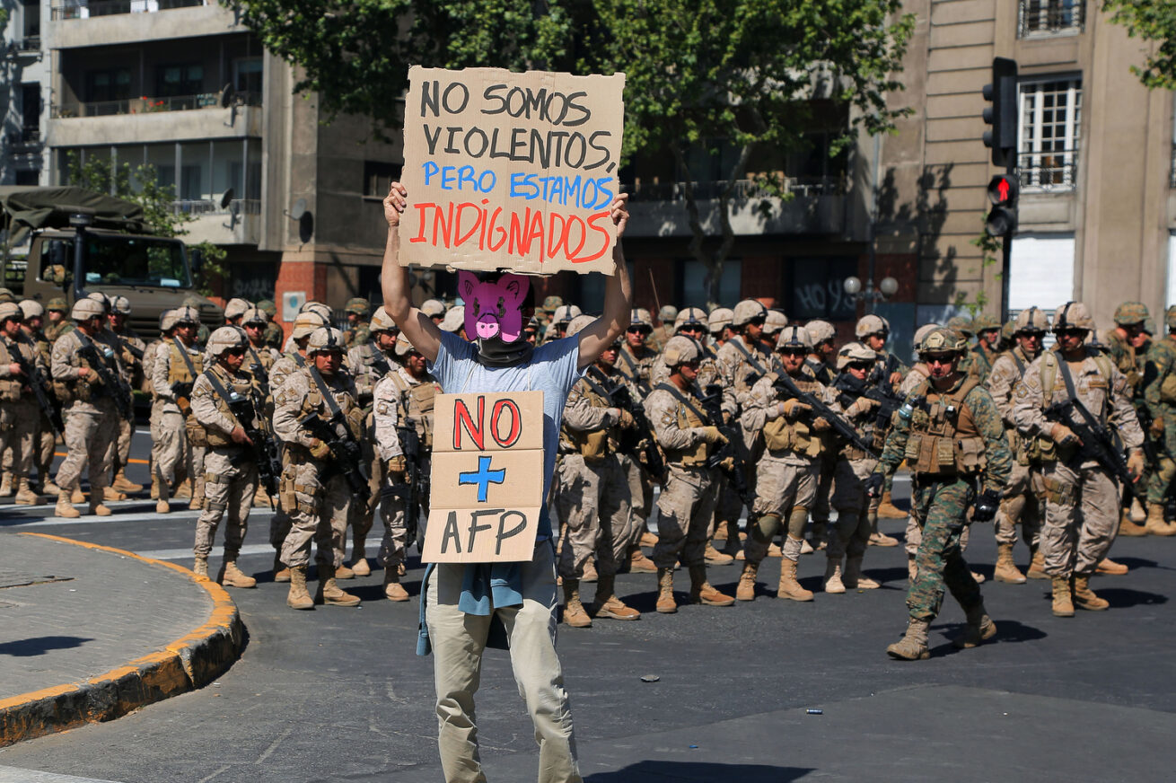 Manifestaciones plaza Baquedano