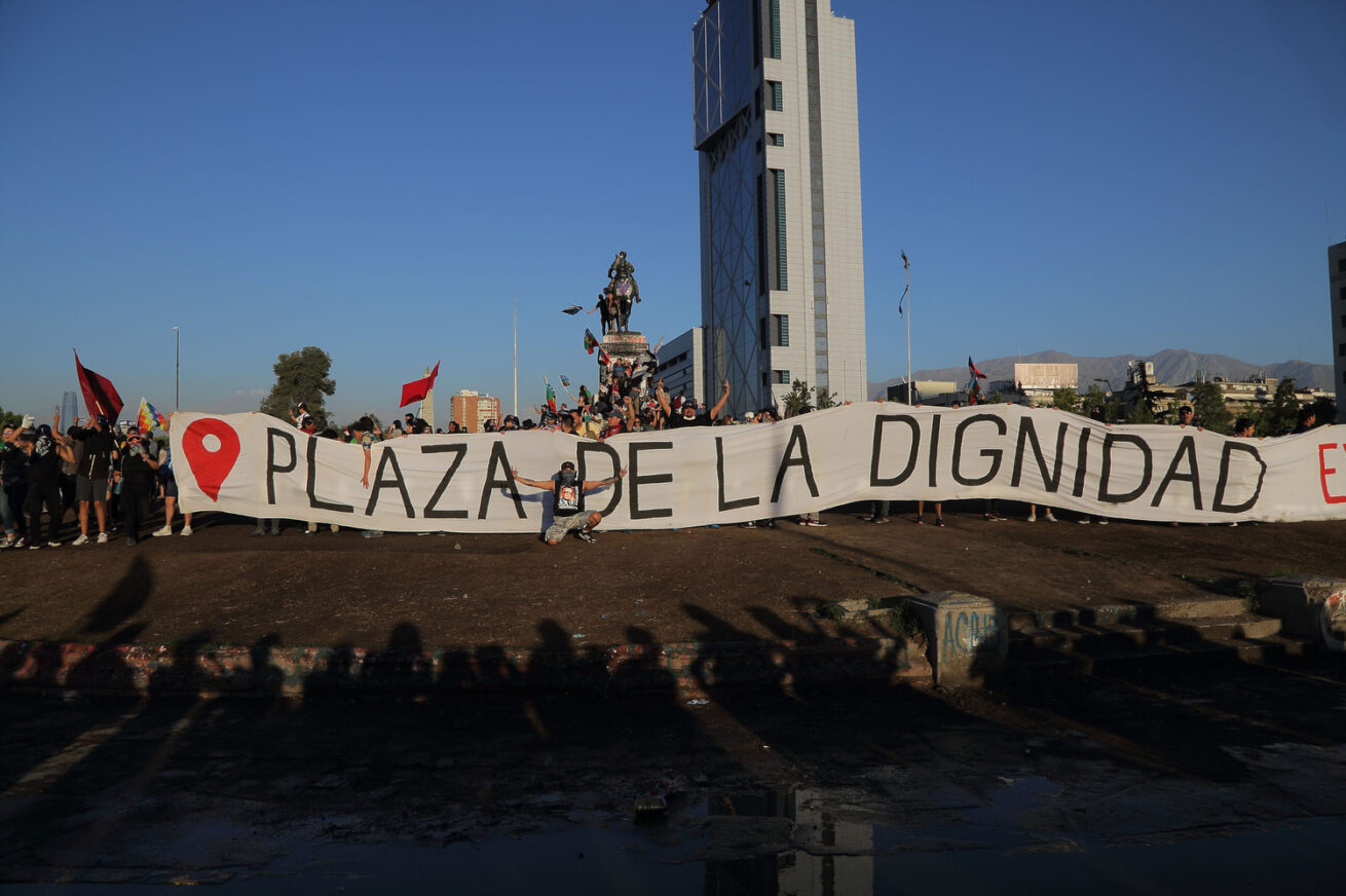 Manifestaciones plaza Baquedano