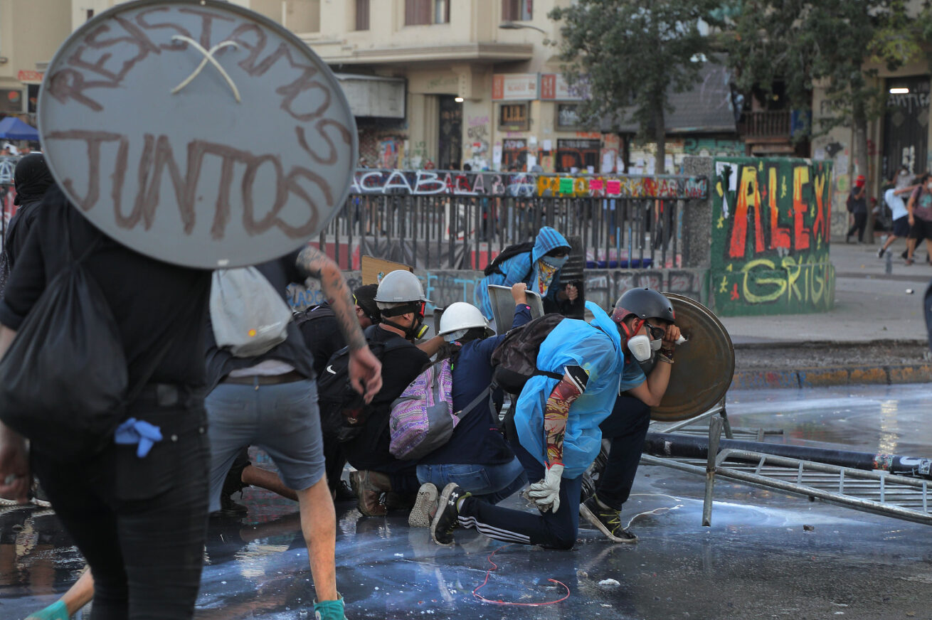 Manifestaciones plaza Baquedano