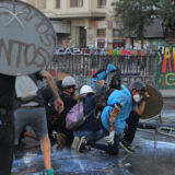 Manifestaciones plaza Baquedano