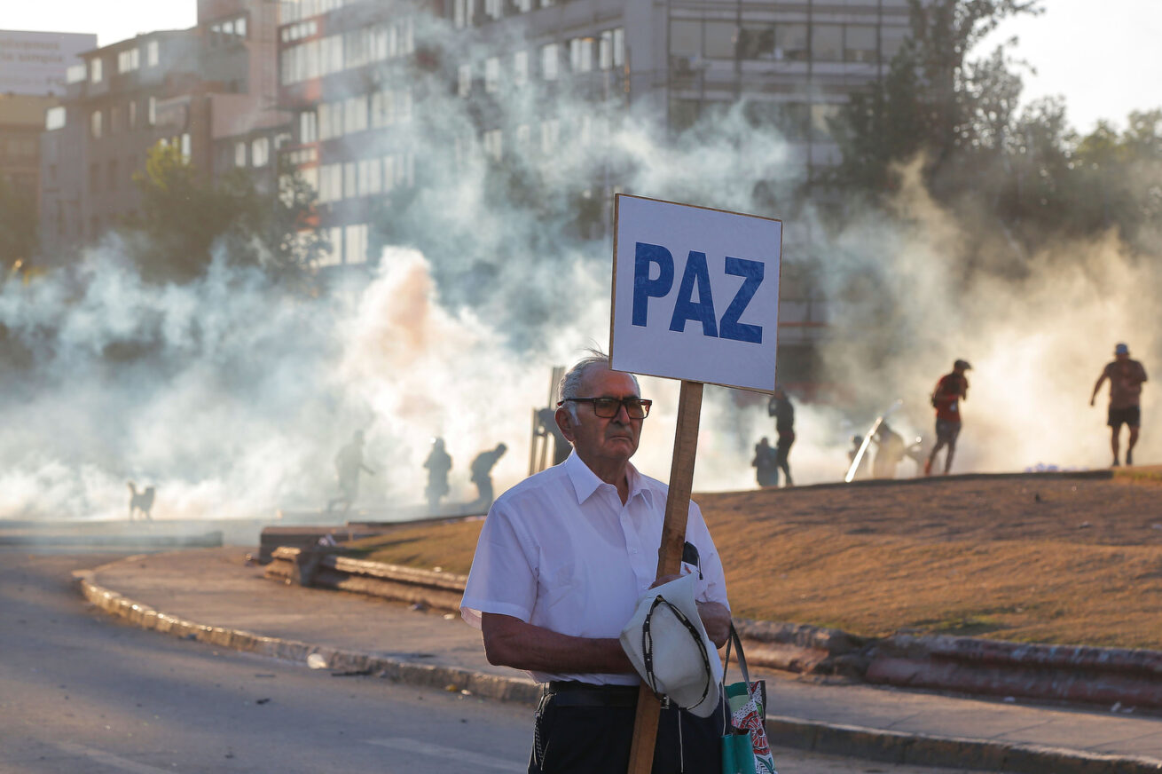 Manifestaciones plaza Baquedano